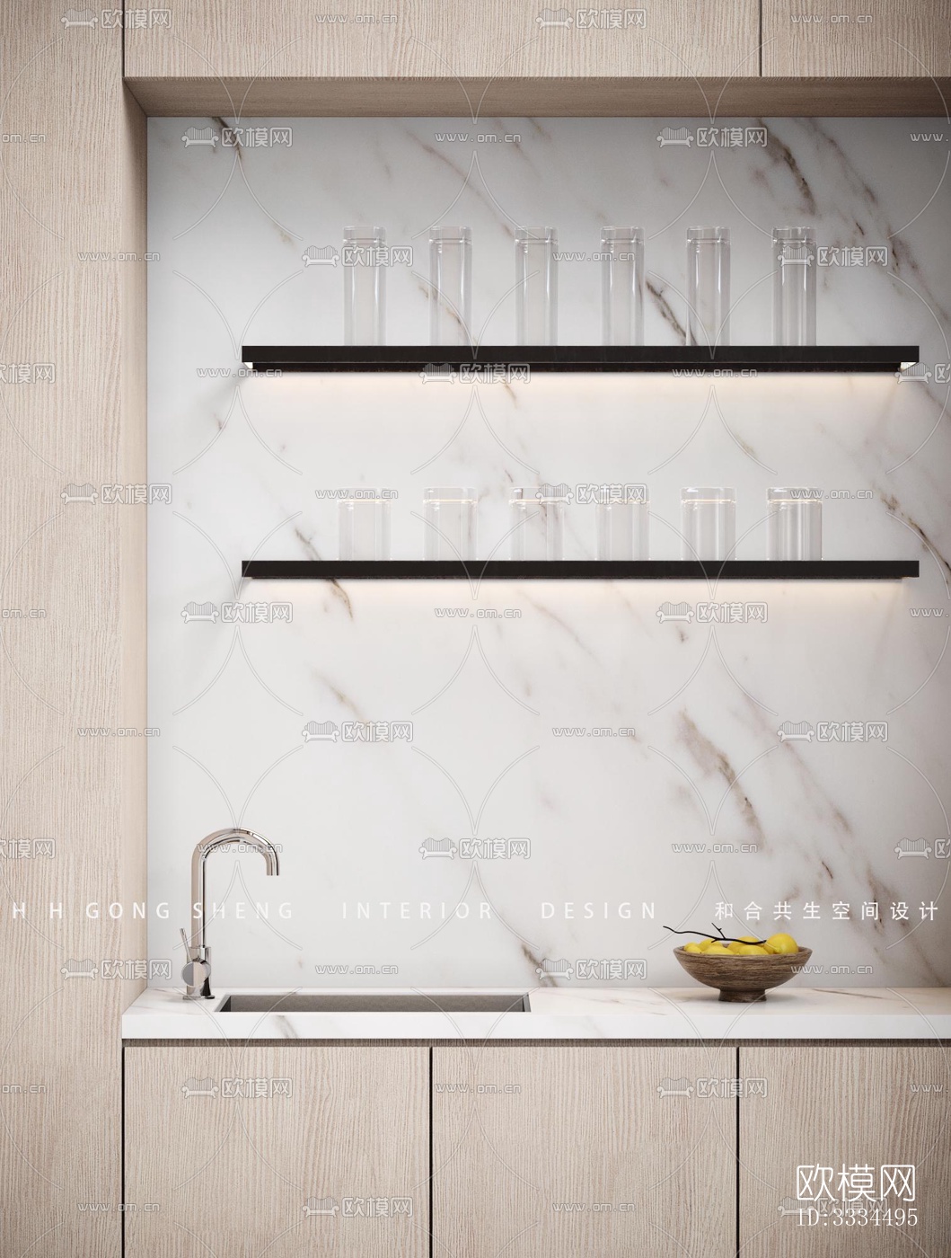 现代客厅效果图下载（渲染图5）