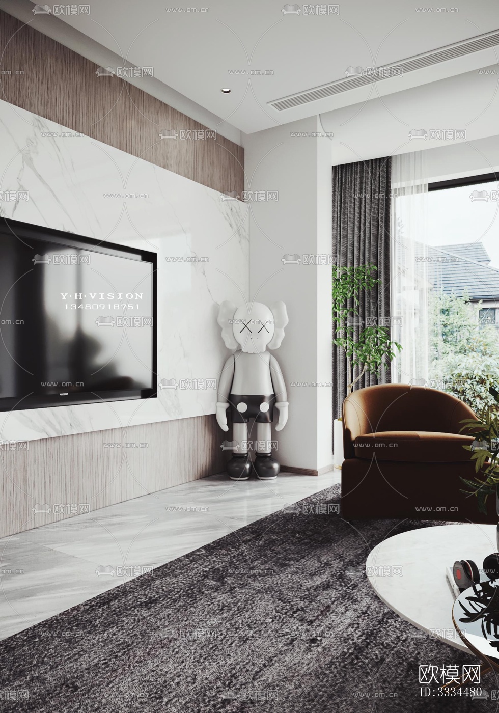 现代客厅效果图下载（渲染图6）