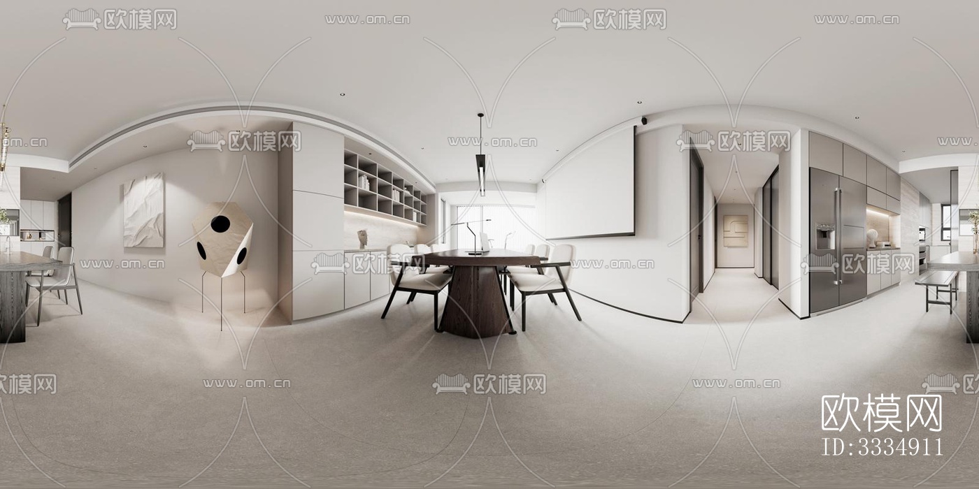 现代餐厅效果图下载（渲染图4）