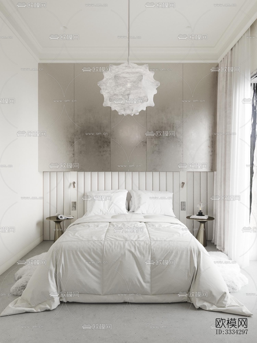 现代卧室效果图下载（渲染图13）