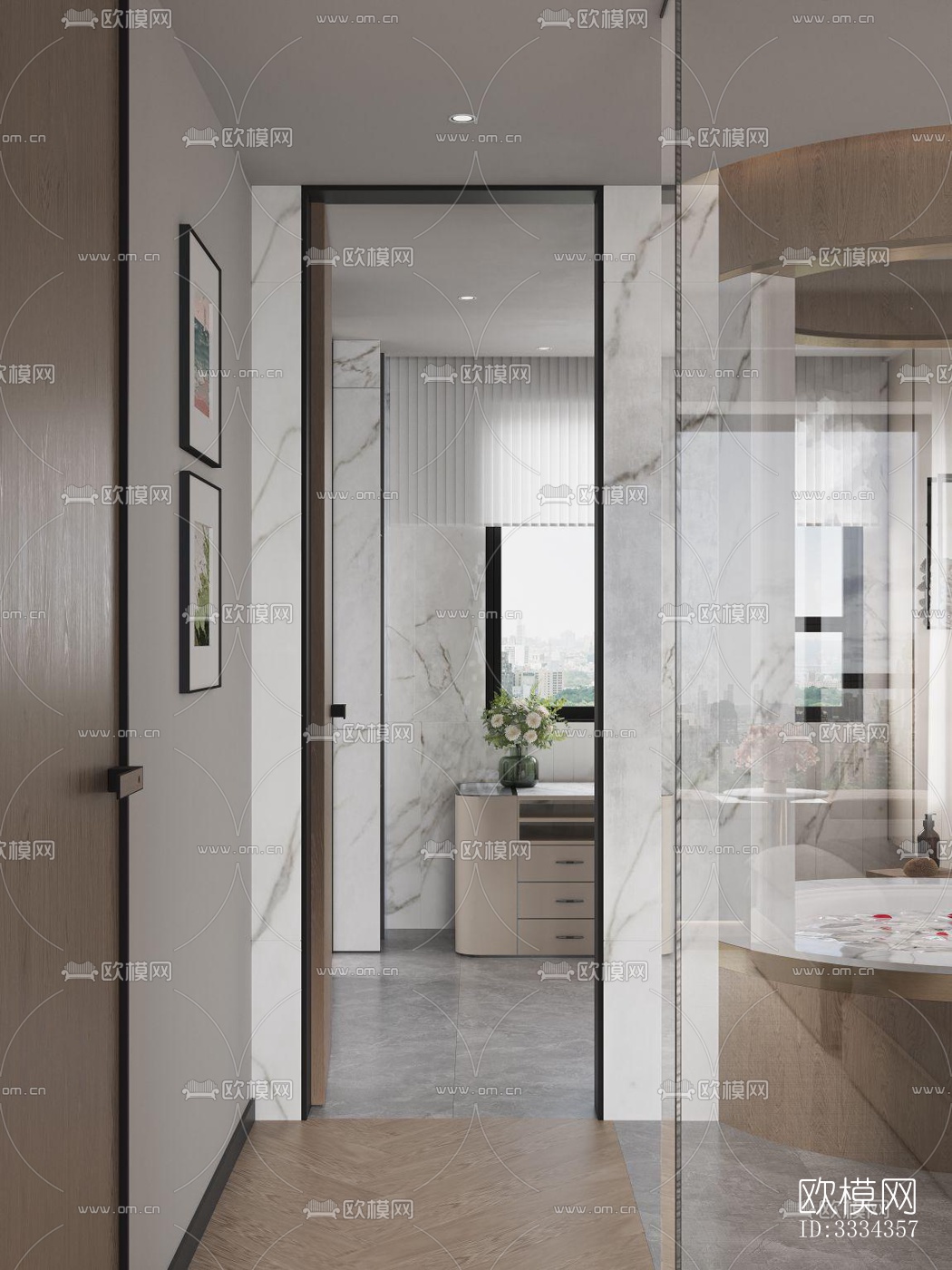 现代卧室效果图下载（渲染图1）