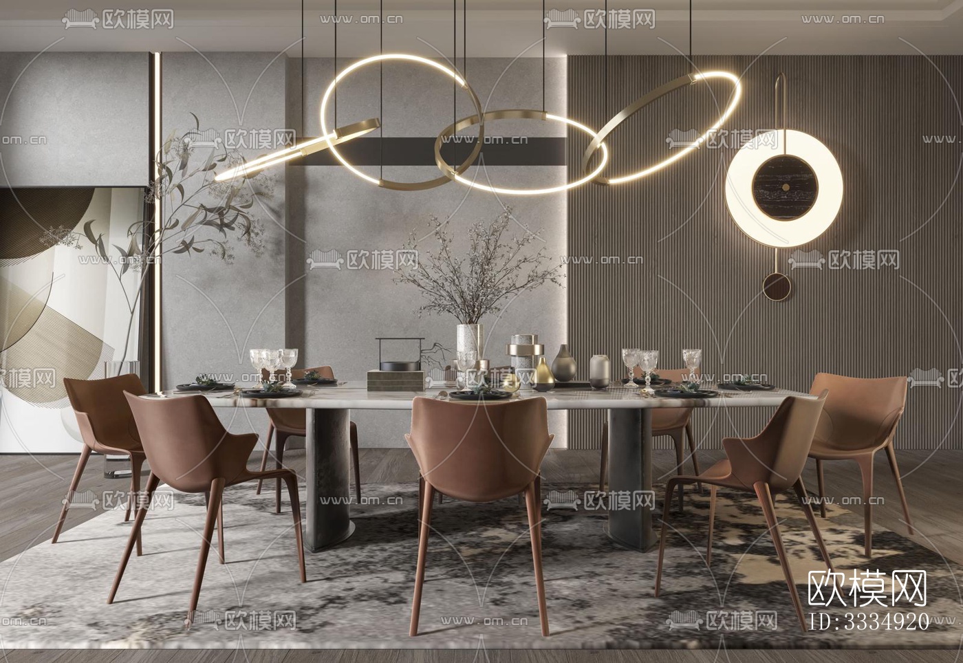 现代餐厅效果图下载（渲染图1）