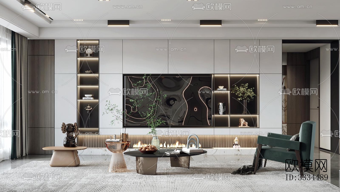 现代客厅效果图下载（渲染图17）