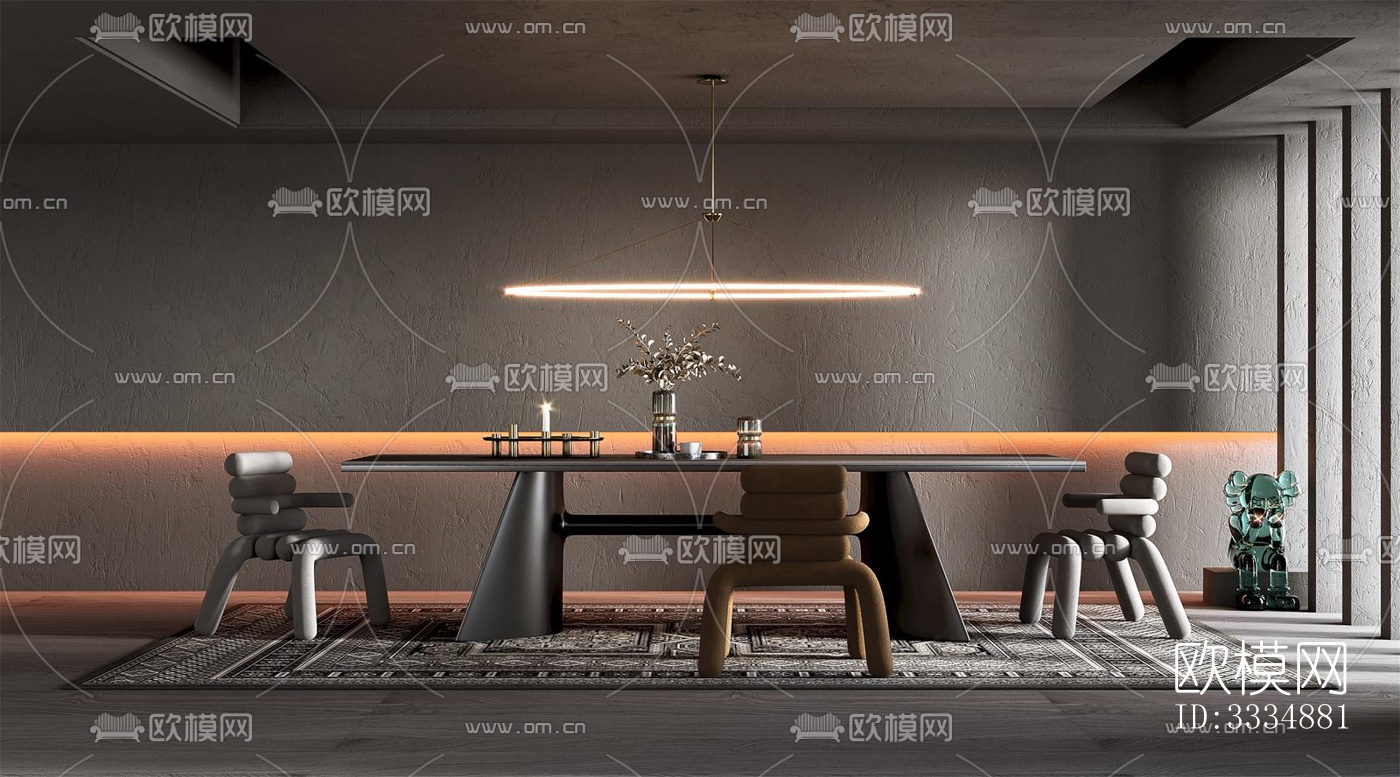 现代餐厅效果图下载（渲染图2）