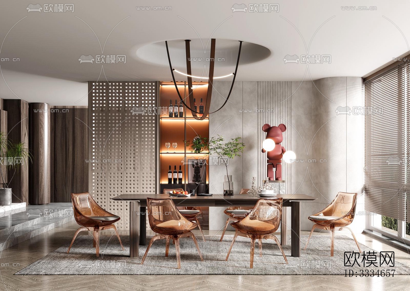 现代餐厅效果图下载（渲染图7）