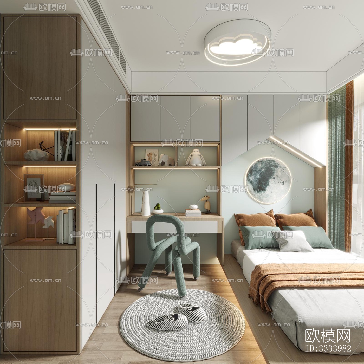 现代儿童房效果图下载（渲染图6）