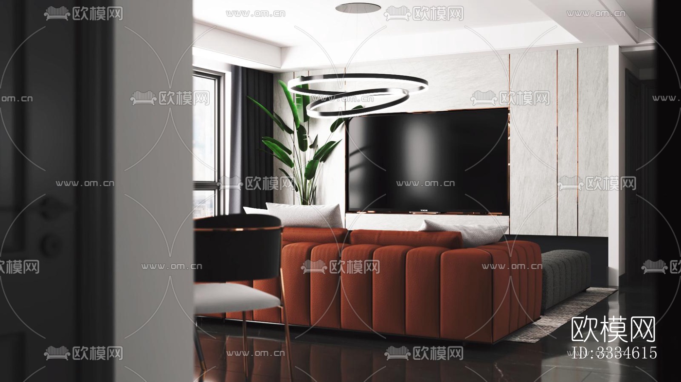现代客厅效果图下载（渲染图1）