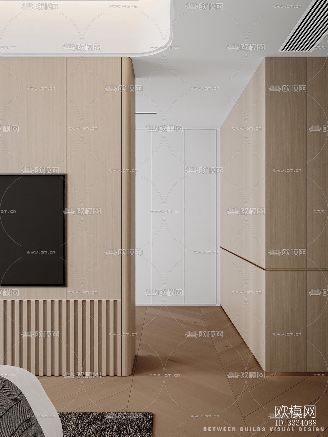 现代卧室效果图下载（渲染图1）