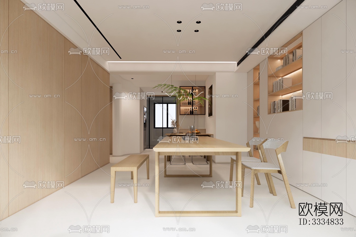 现代餐厅效果图下载（渲染图3）