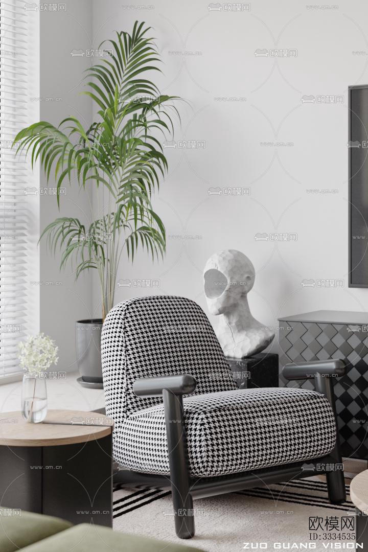 现代客厅效果图下载（渲染图7）