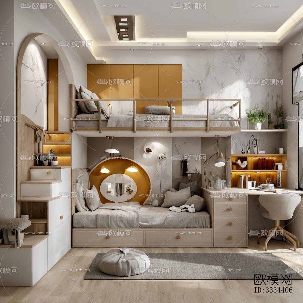 现代卧室效果图下载（渲染图5）