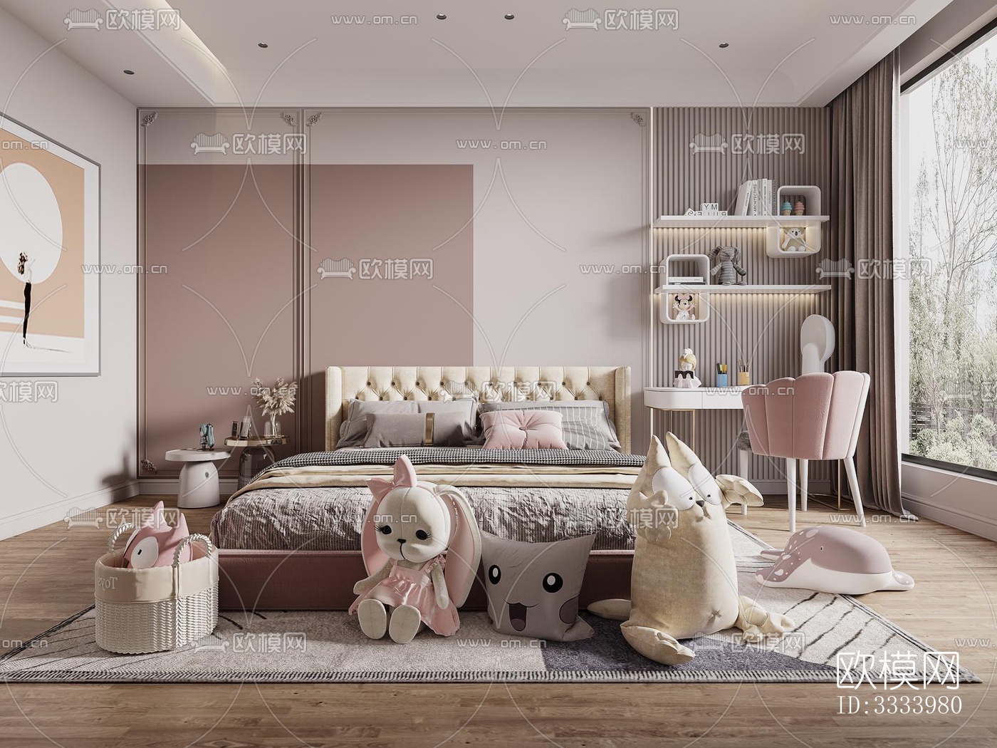 现代儿童房效果图下载（渲染图3）
