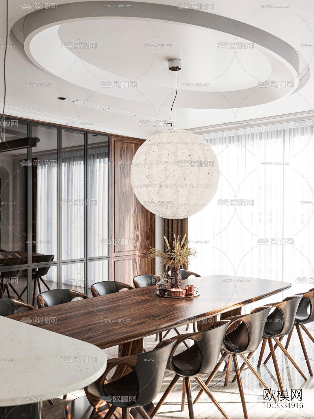 现代餐厅效果图下载（渲染图2）