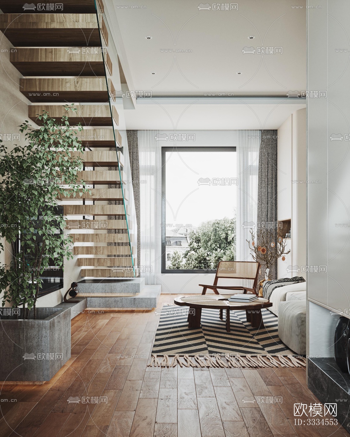 现代客厅效果图下载（渲染图1）