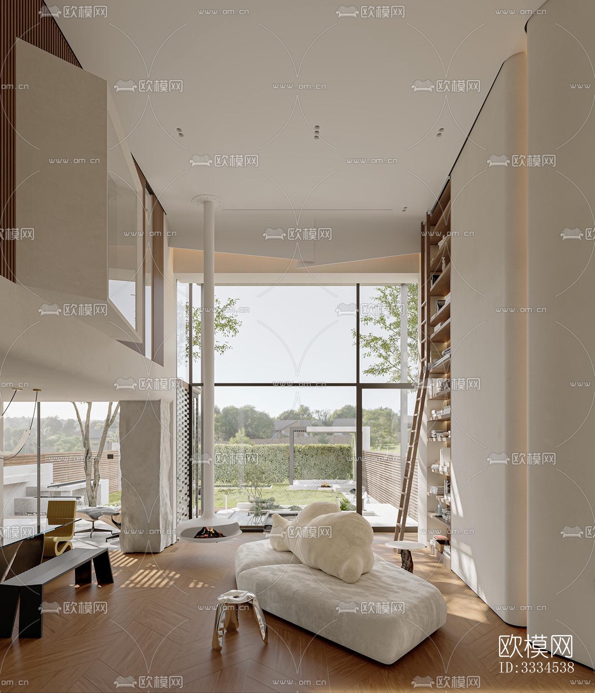 现代客厅效果图下载（渲染图11）