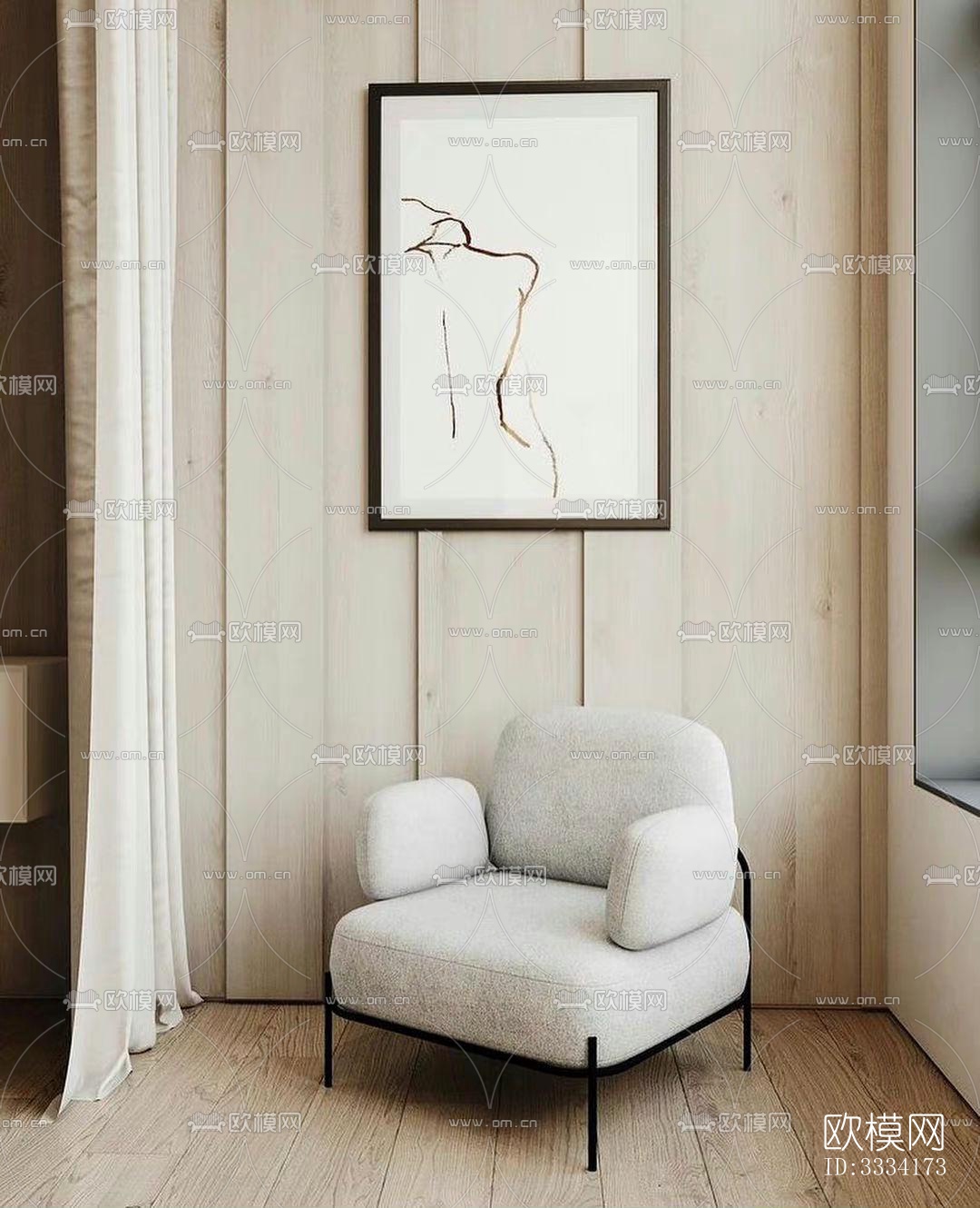 现代卧室效果图下载（渲染图7）