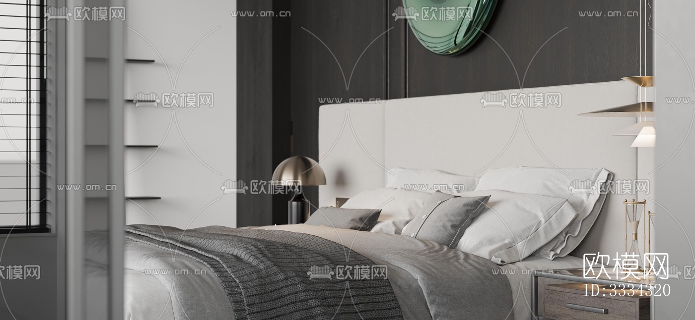 现代卧室效果图下载（渲染图6）