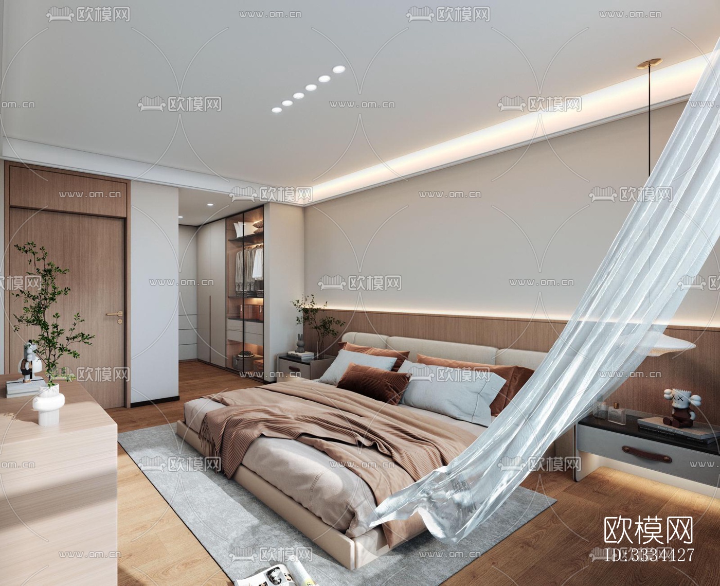 现代卧室效果图下载（渲染图10）