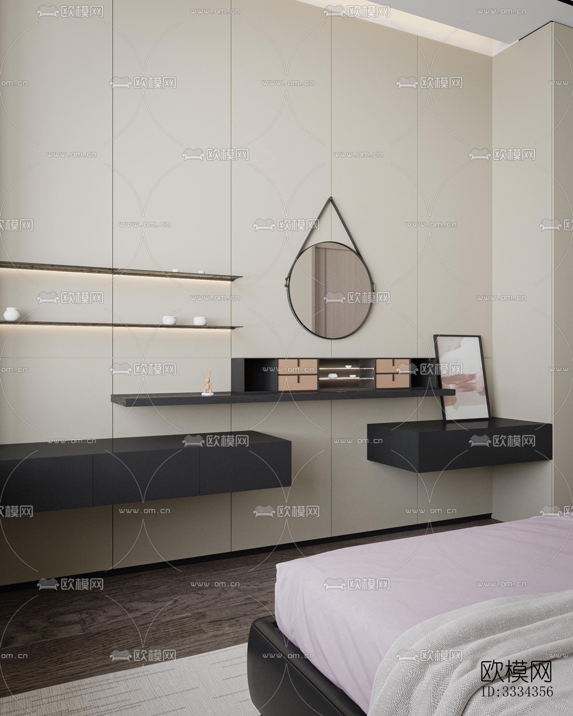 现代卧室效果图下载（渲染图5）