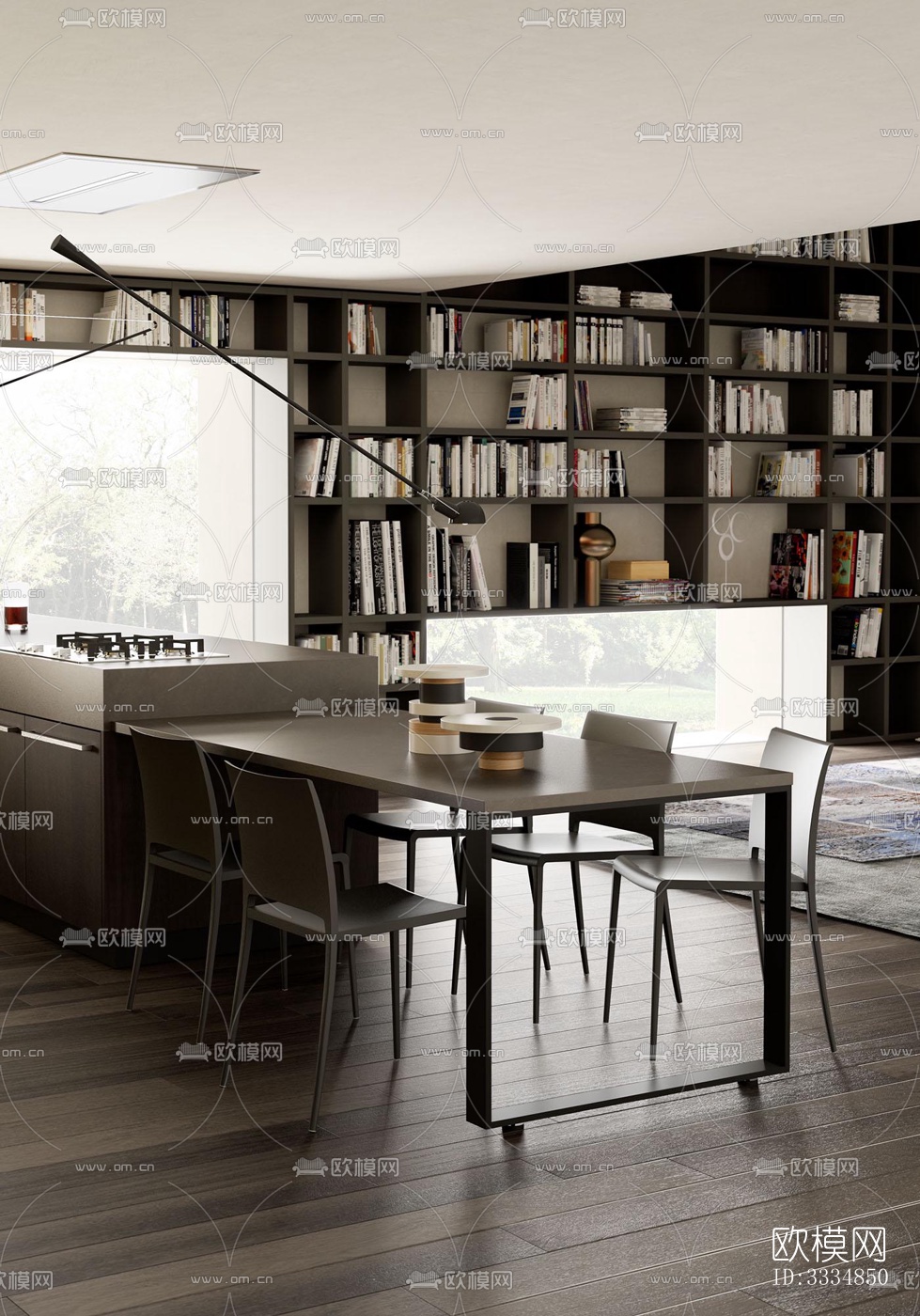 现代餐厅效果图下载（渲染图4）