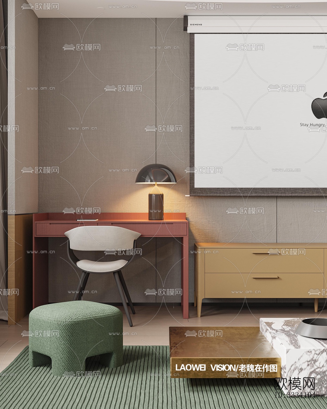 现代卧室效果图下载（渲染图2）