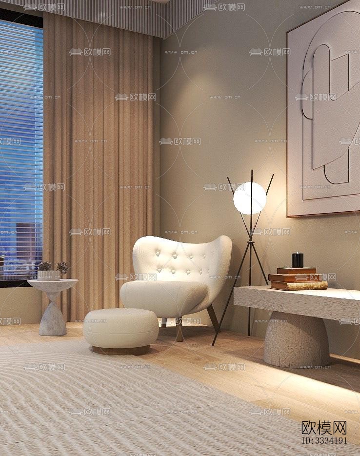 现代卧室效果图下载（渲染图7）