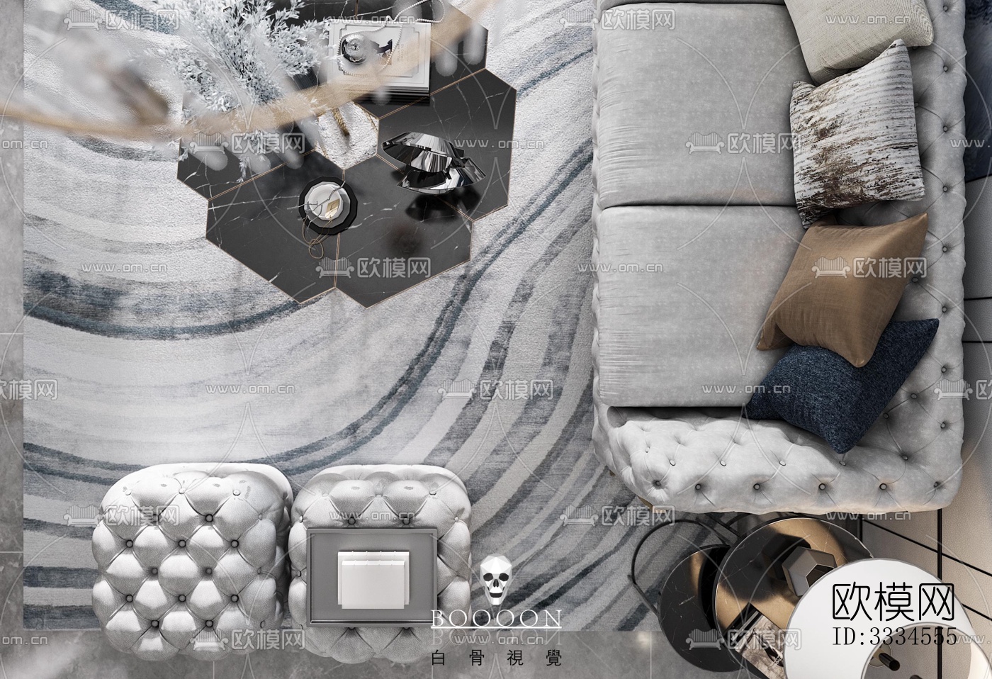 现代客厅效果图下载（渲染图8）