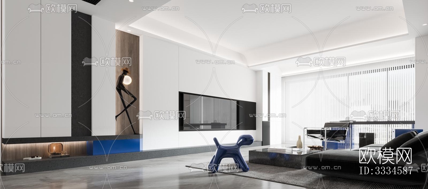 现代客厅效果图下载（渲染图3）
