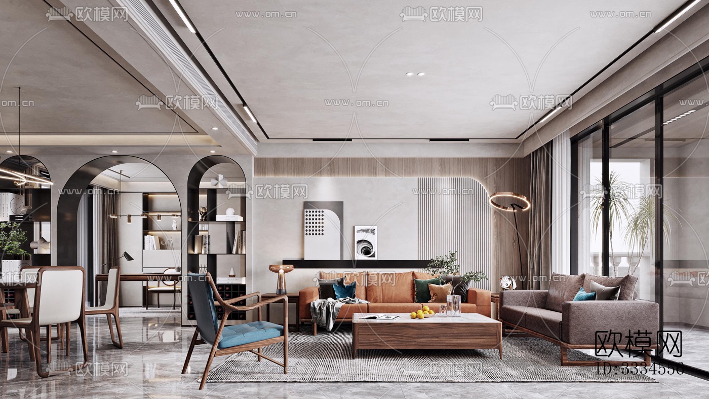 现代客厅效果图下载（渲染图6）