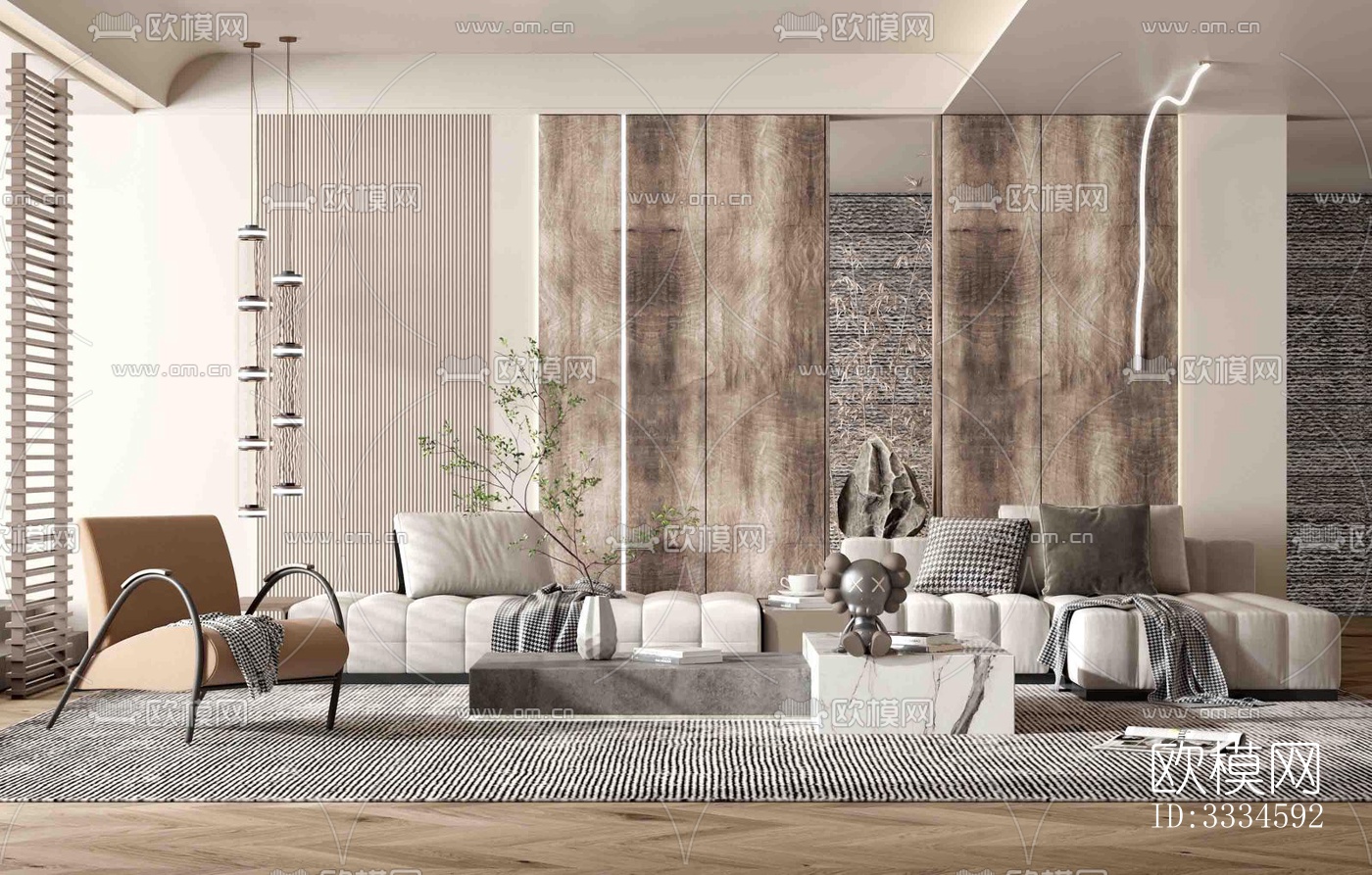 现代客厅效果图下载（渲染图1）