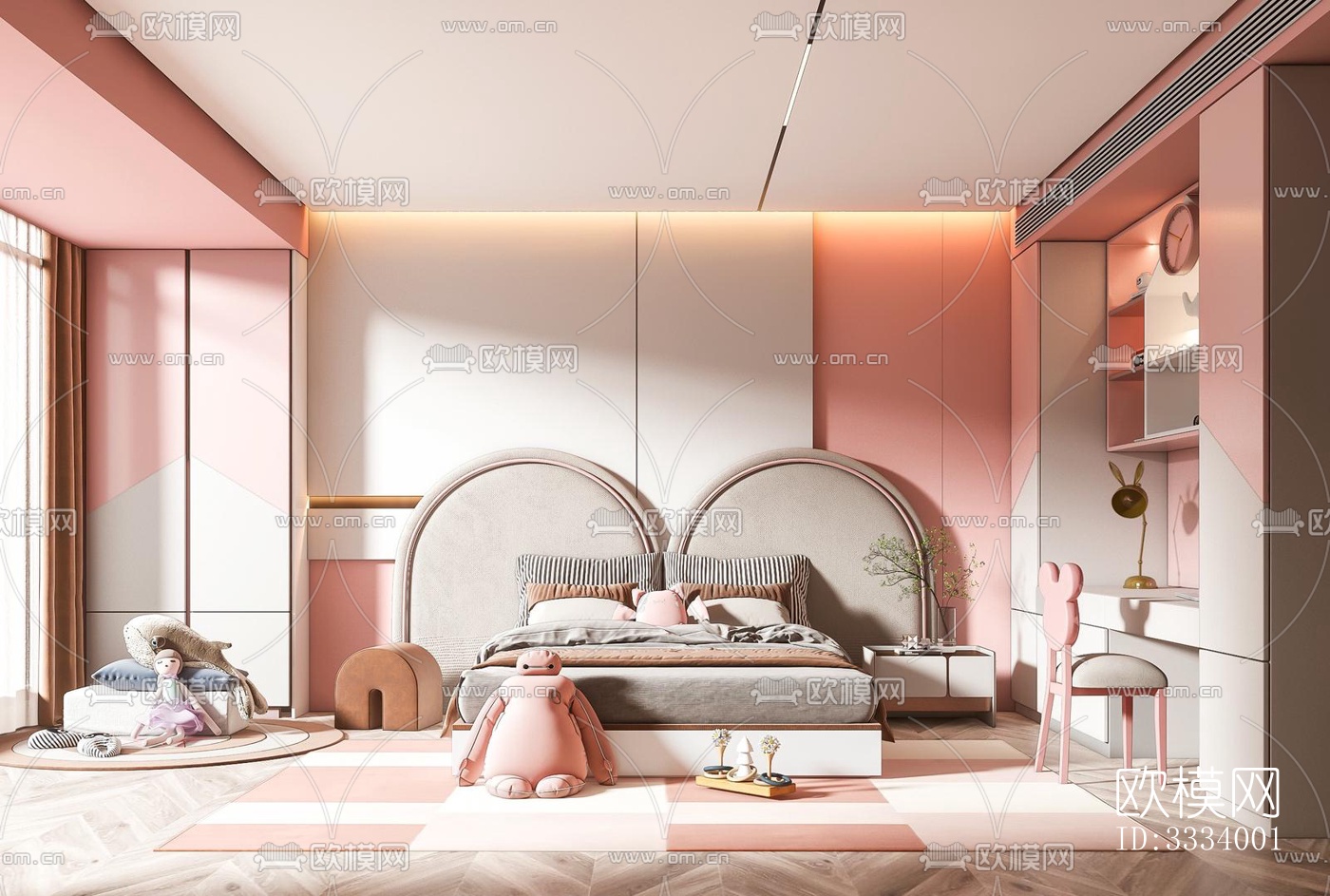 现代儿童房效果图下载（渲染图1）