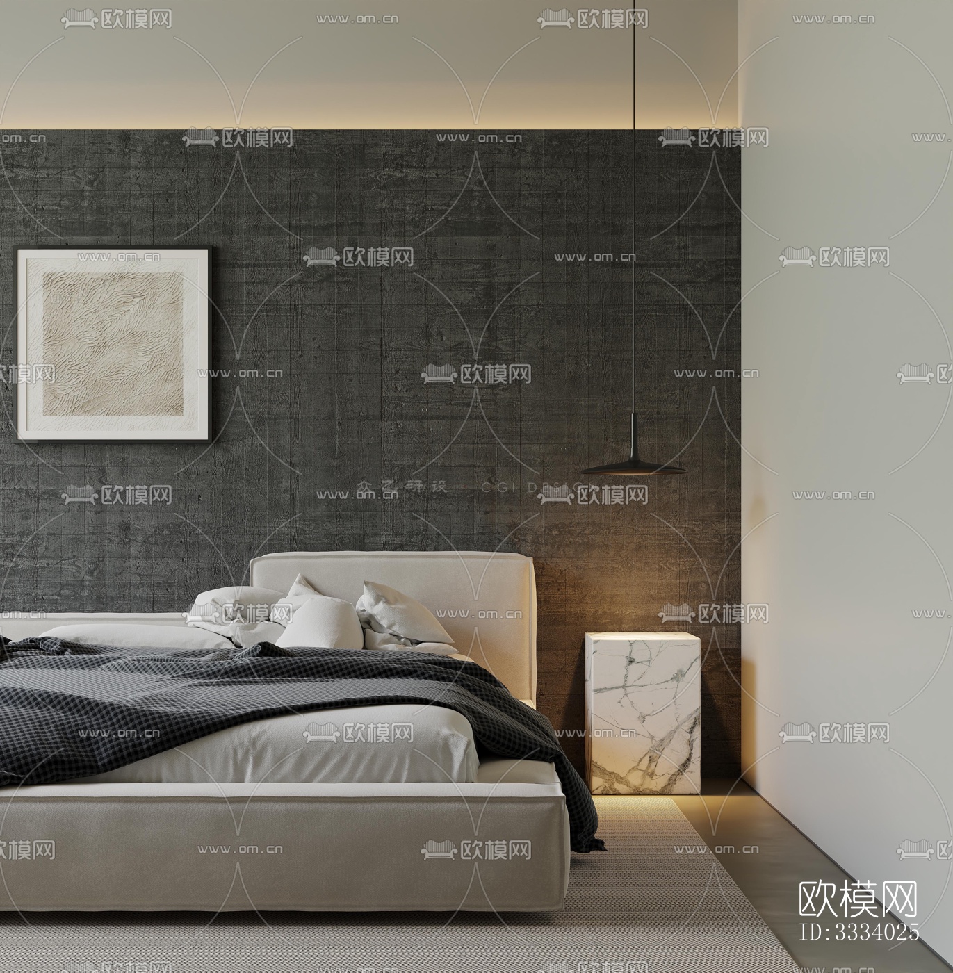现代卧室效果图下载（渲染图4）