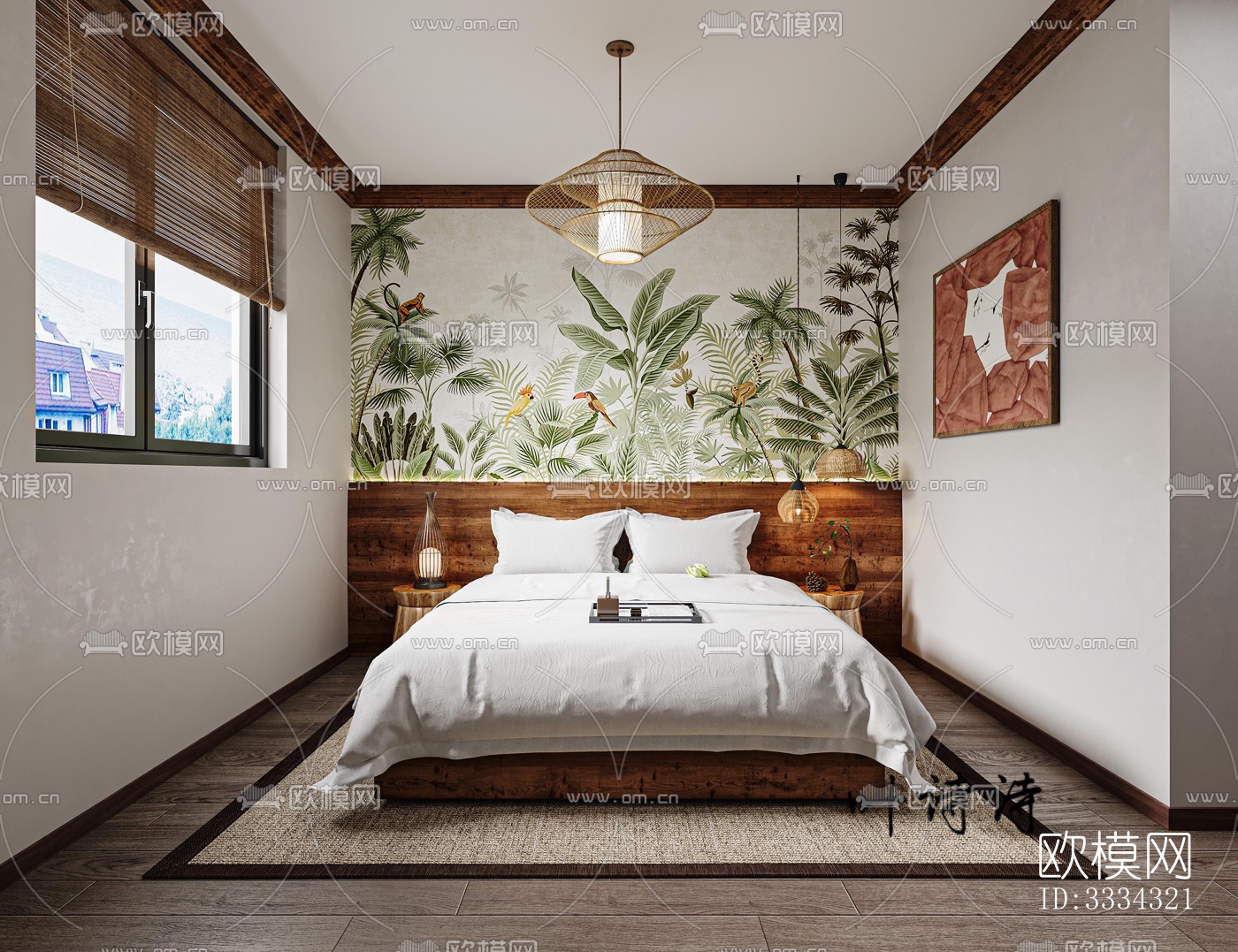 现代卧室效果图下载（渲染图8）