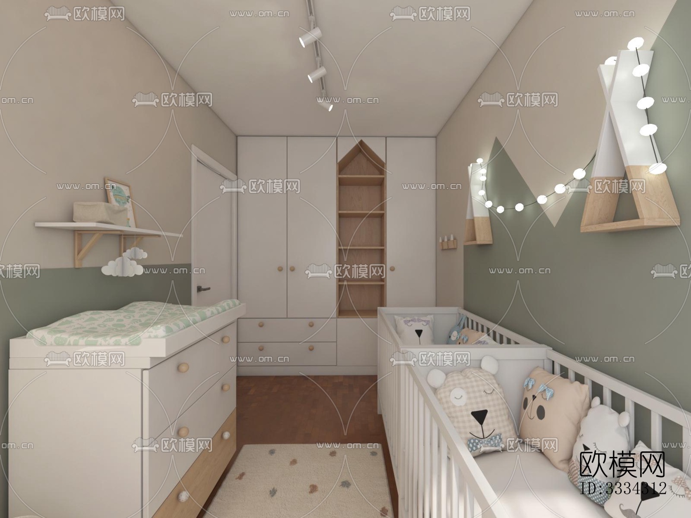 现代卧室效果图下载（渲染图1）