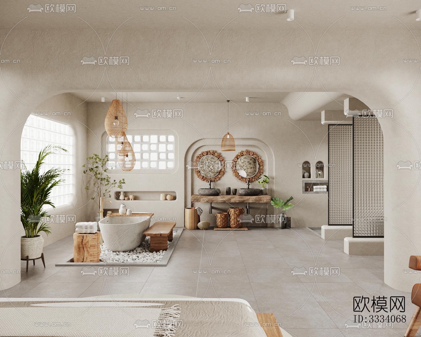 现代卧室效果图下载（渲染图6）