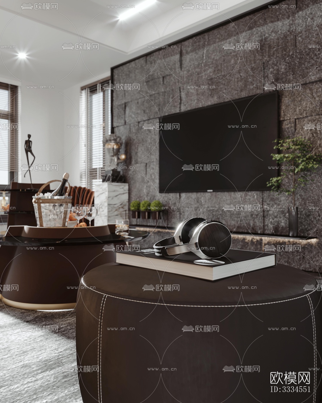 现代客厅效果图下载（渲染图8）