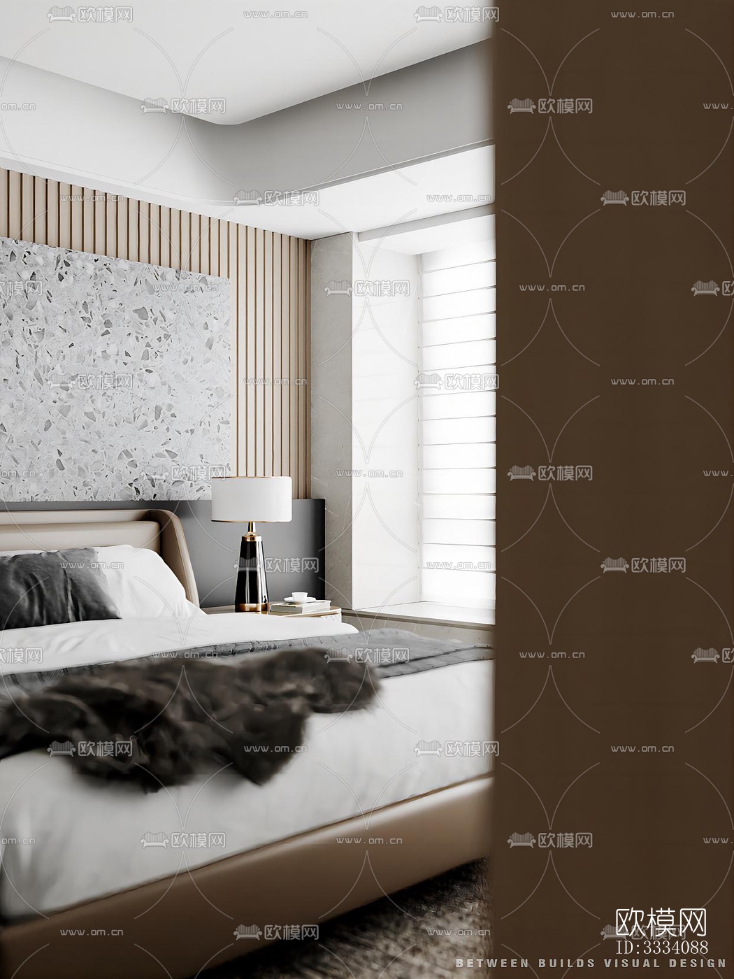 现代卧室效果图下载（渲染图3）