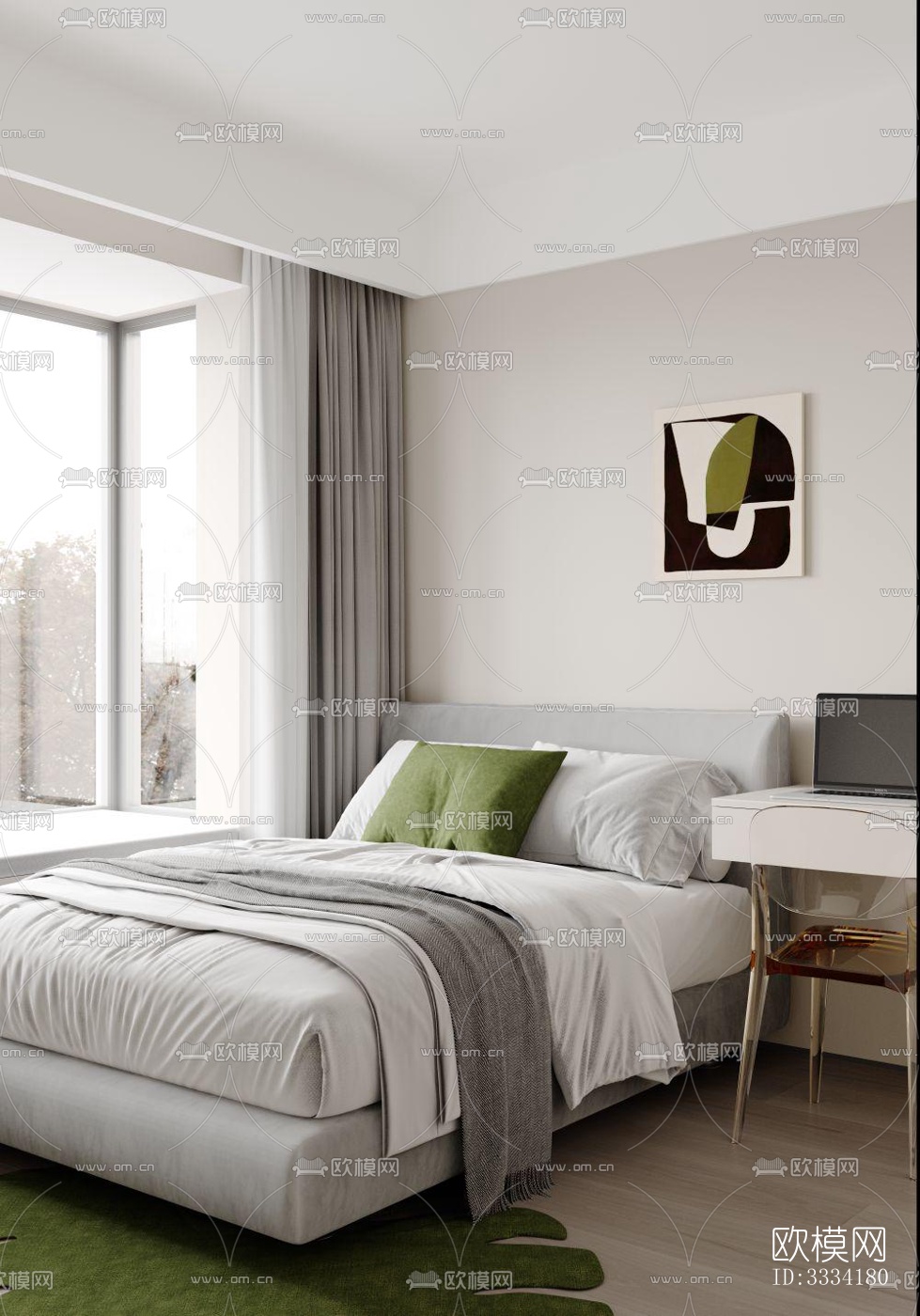 现代卧室效果图下载（渲染图2）