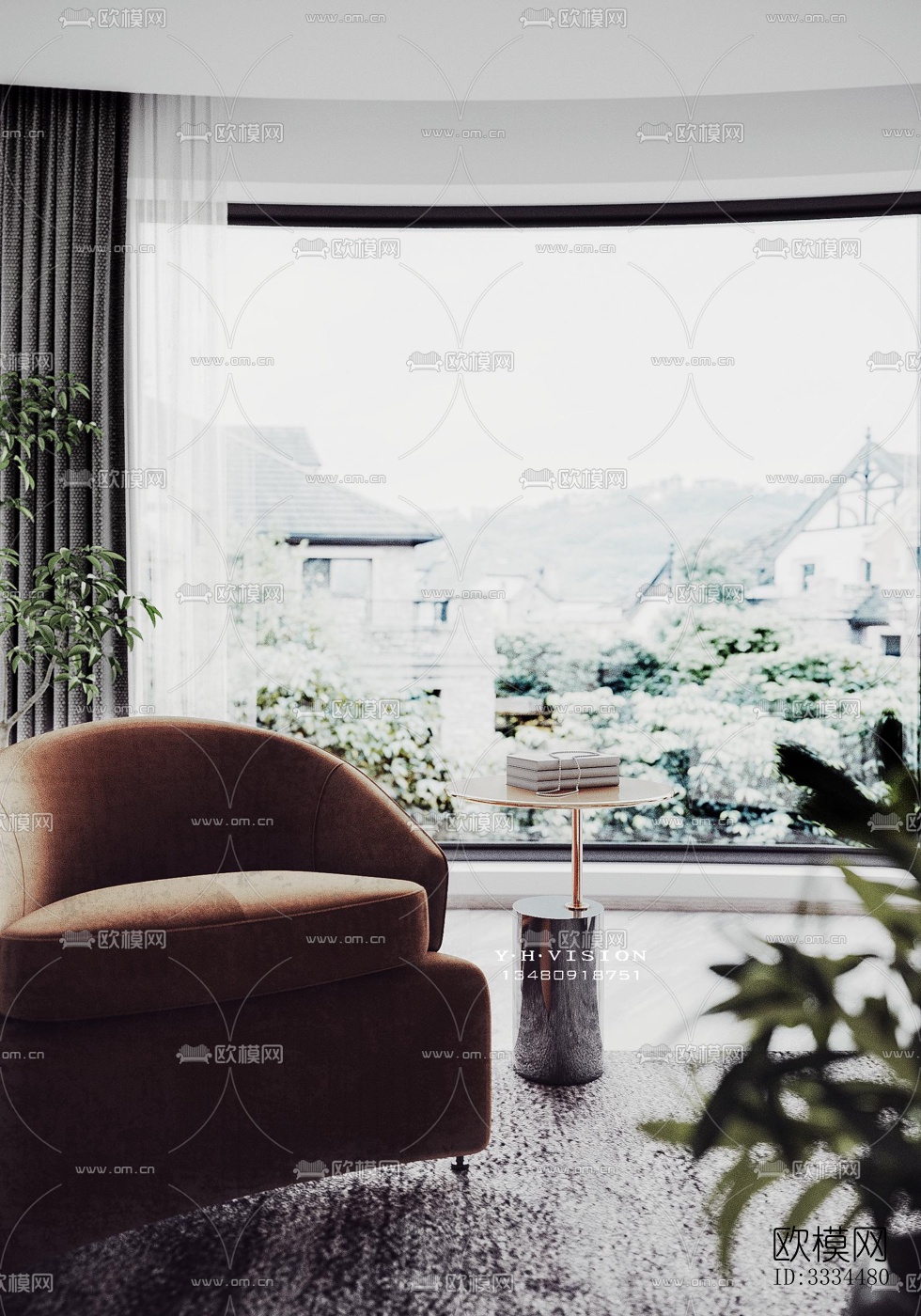 现代客厅效果图下载（渲染图8）