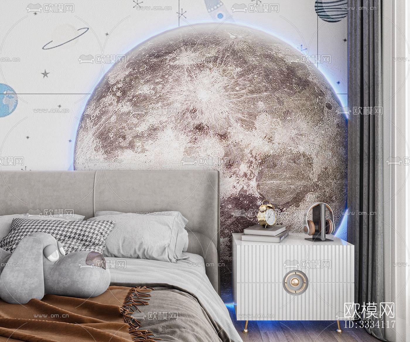 现代卧室效果图下载（渲染图8）