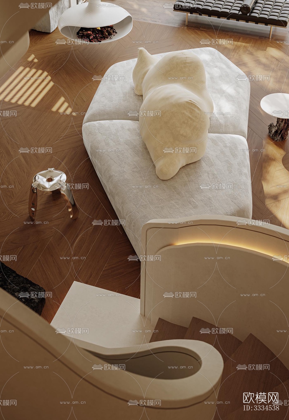 现代客厅效果图下载（渲染图4）