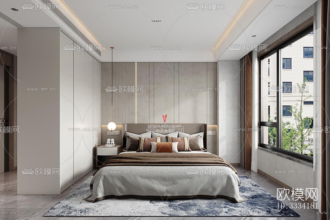 现代卧室效果图下载（渲染图2）