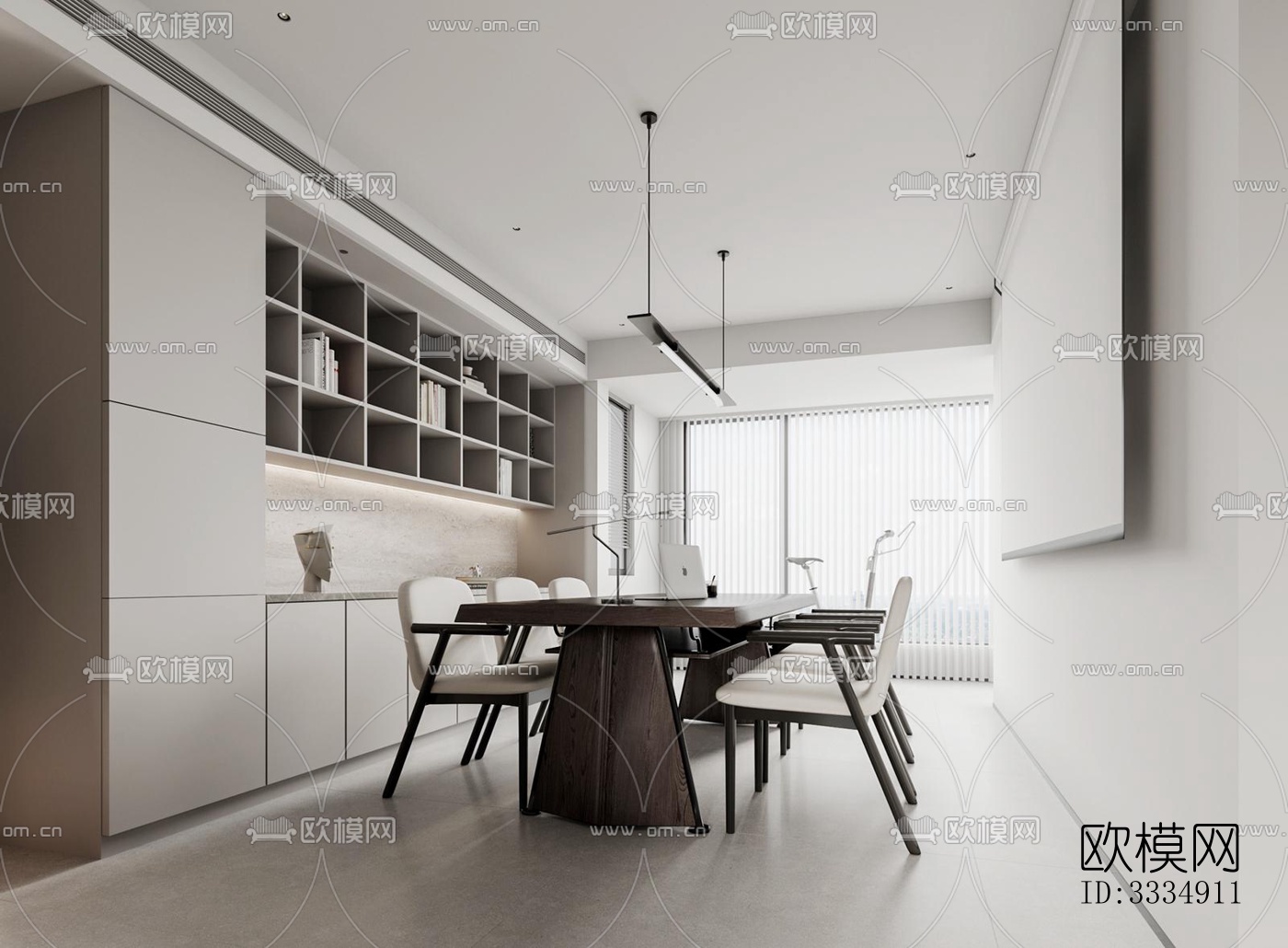 现代餐厅效果图下载（渲染图2）