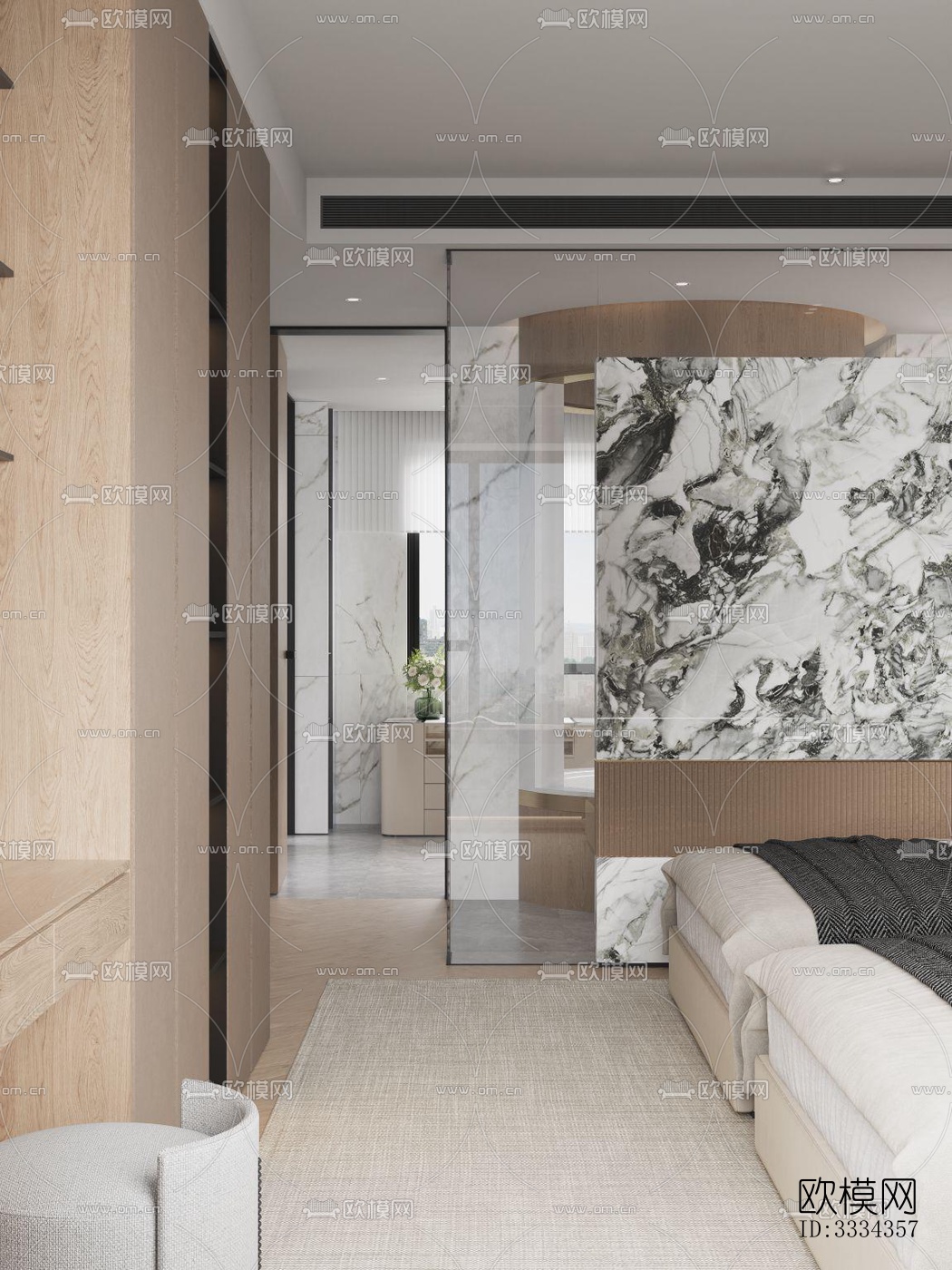 现代卧室效果图下载（渲染图12）