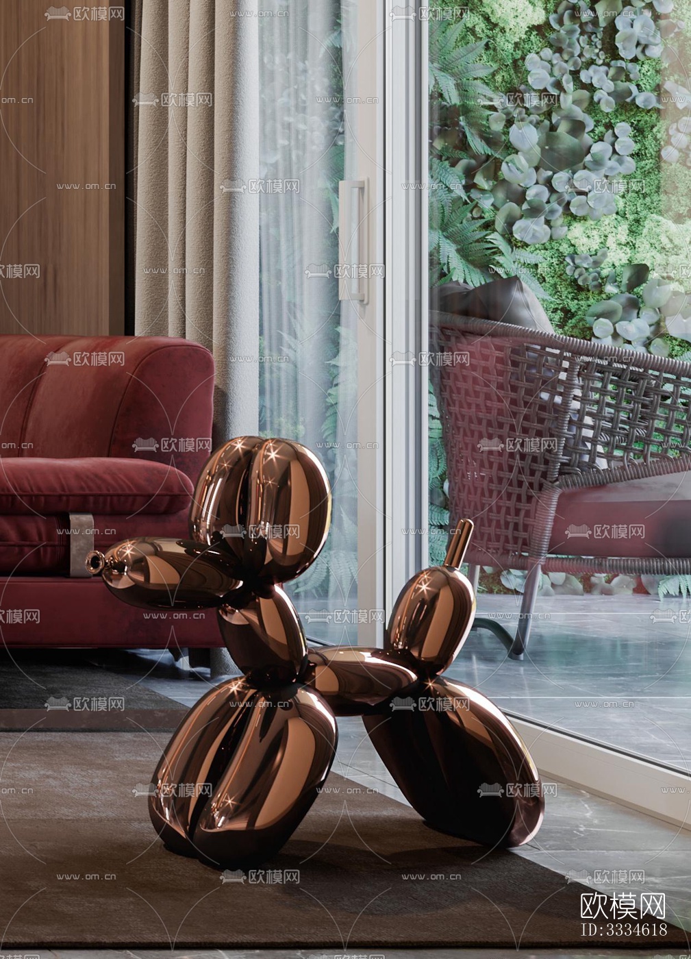 现代客厅效果图下载（渲染图3）