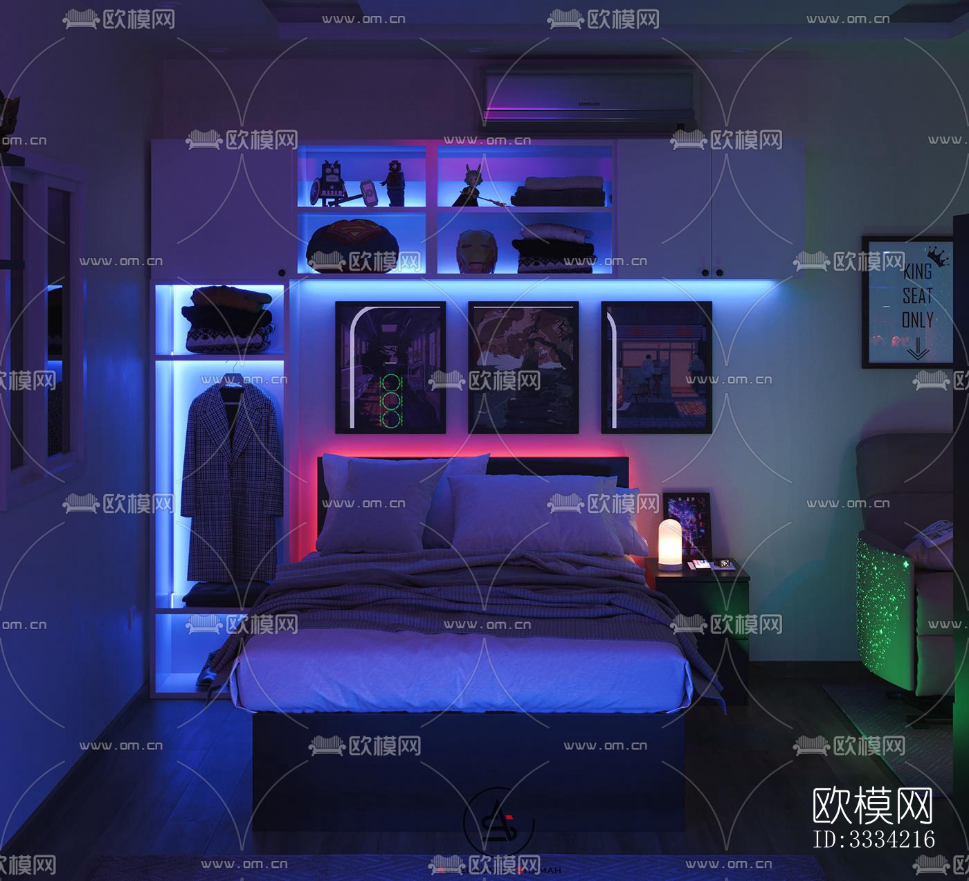 现代卧室效果图下载（渲染图5）