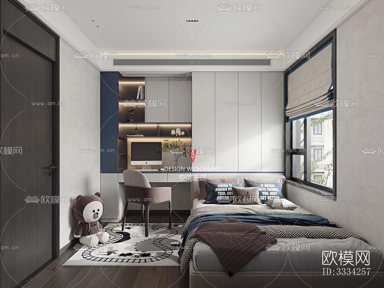 现代卧室效果图下载（渲染图7）