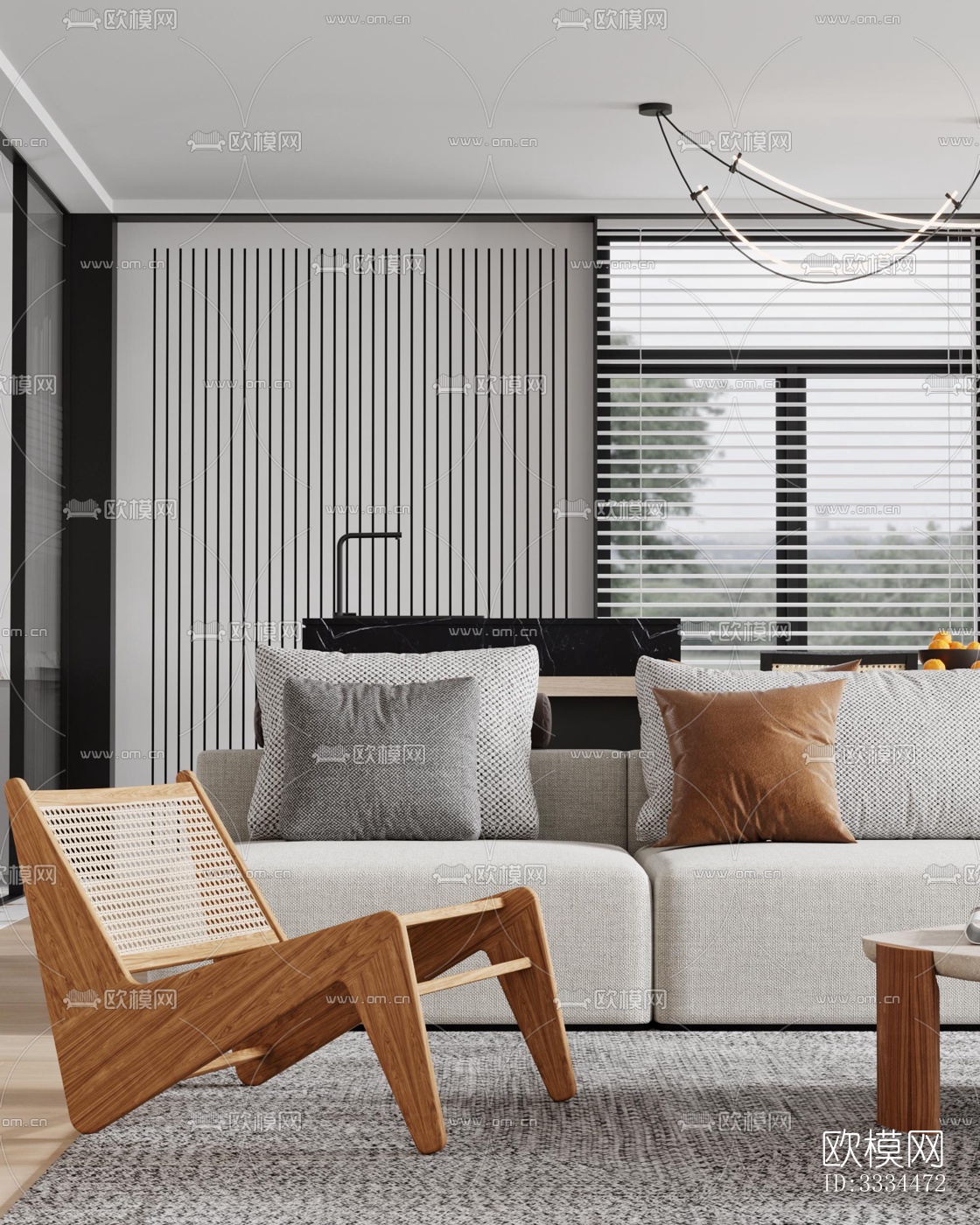 现代客厅效果图下载（渲染图5）