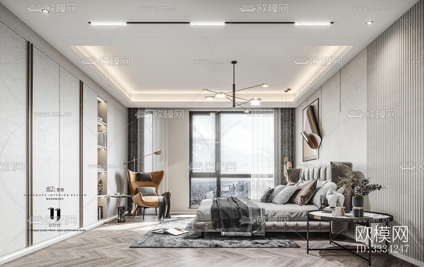 现代卧室效果图下载（渲染图2）