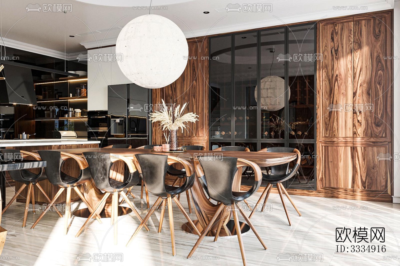 现代餐厅效果图下载（渲染图10）
